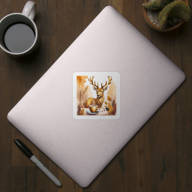 deer with coffee by Awgacia